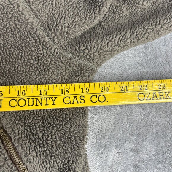 KUHL Flight Jacket Womens Large Brown Sherpa Fleece Hooded Full Zip Thumbholes - Picture 10 of 13